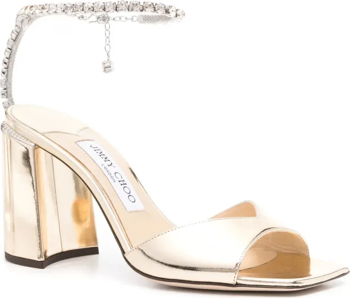 Saeda 85mm metallic-leather sandals - Image 2