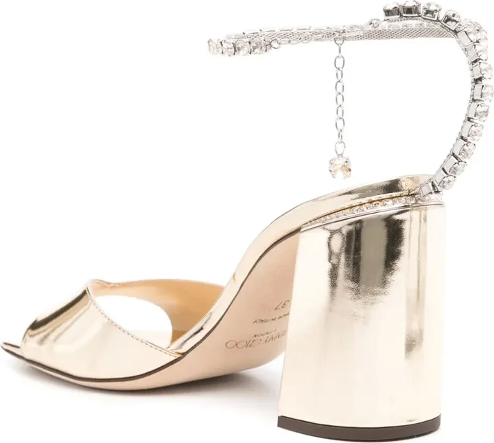 Saeda 85mm metallic-leather sandals - Image 3