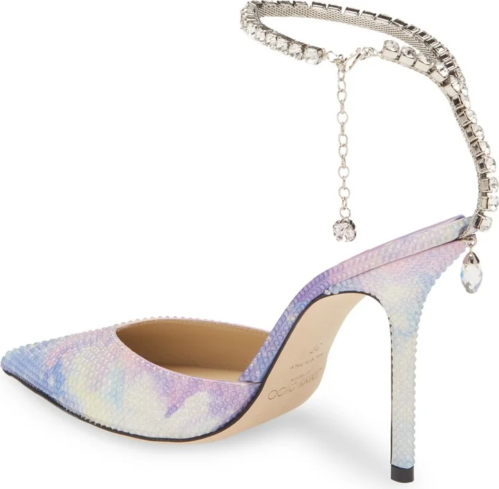 Saeda Bubble Crystal Ankle Strap Pointed Toe Pump - Image 2