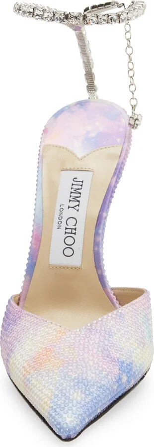 Saeda Bubble Crystal Ankle Strap Pointed Toe Pump - Image 4
