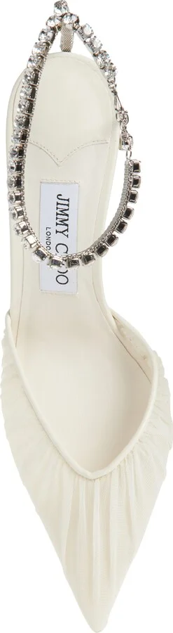Saeda Crystal Ankle Strap Pointed Toe Pump - Image 5