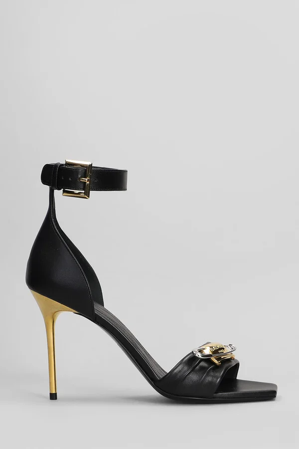 Safety Sandals In Black Leather