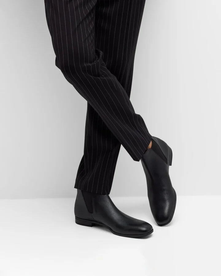 Saffiano Leather Chelsea Boots - Image 3