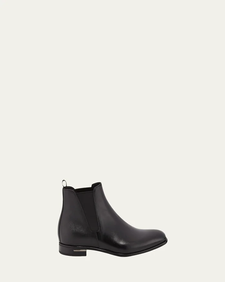Saffiano Leather Chelsea Boots - Image 3