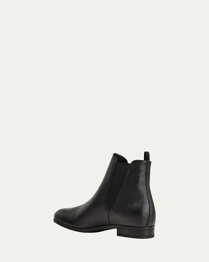 Saffiano Leather Chelsea Boots - Image 4