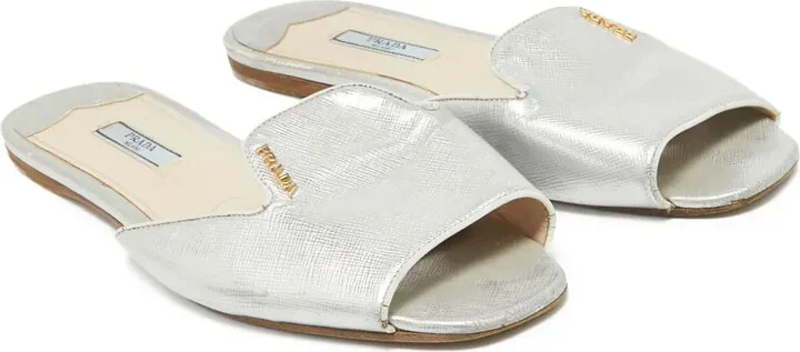 Saffiano leather mules - Image 2