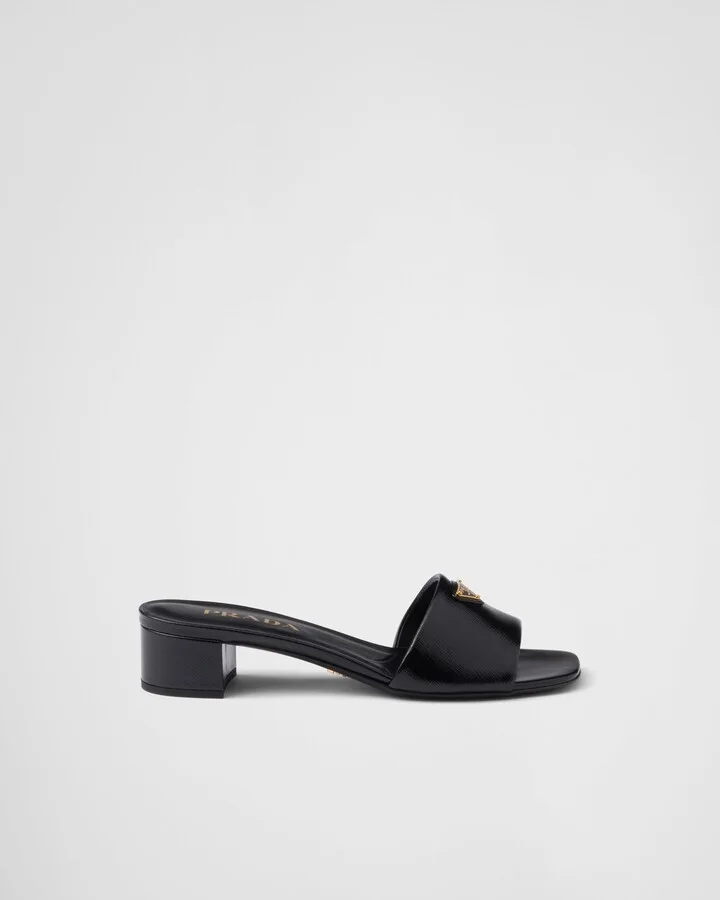 Saffiano patent leather sandals - Image 2