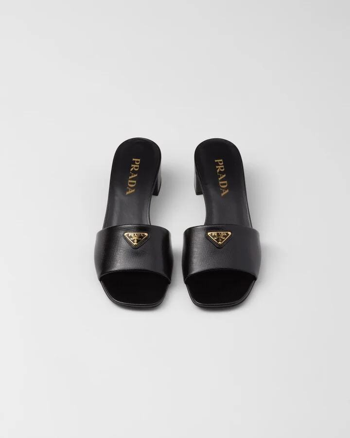 Saffiano patent leather sandals - Image 3