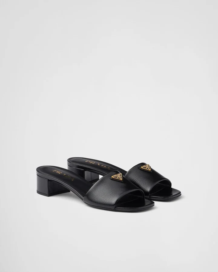 Saffiano patent leather sandals