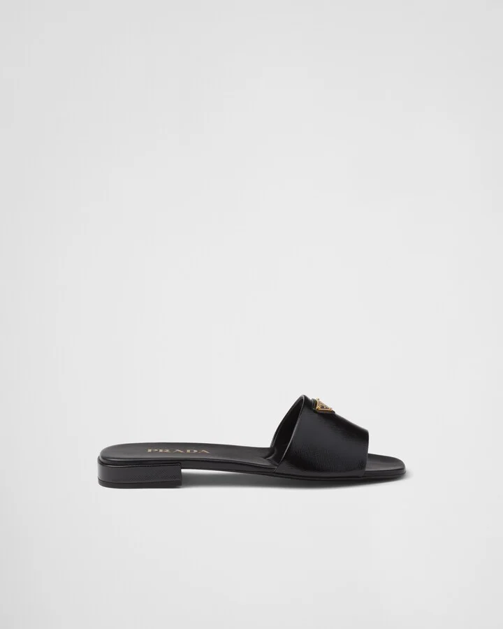 Saffiano patent leather slides - Image 2