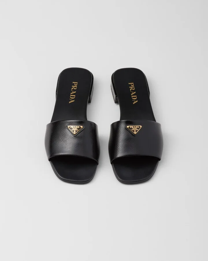 Saffiano patent leather slides - Image 4
