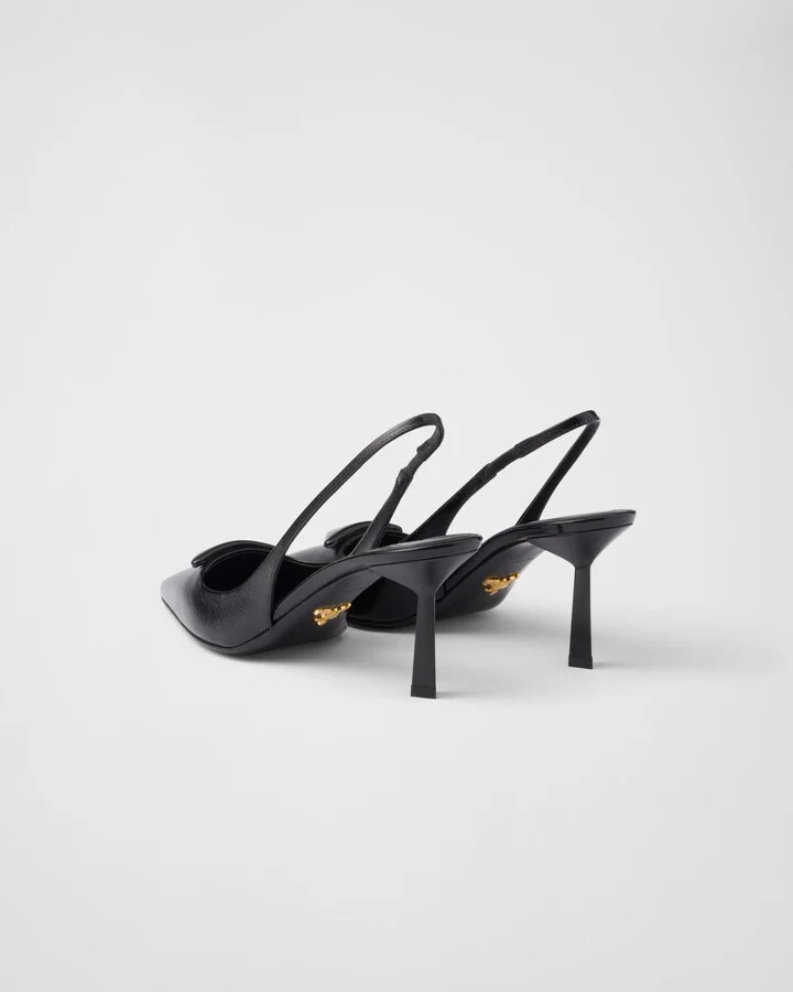 Saffiano patent leather slingback pumps - Image 4