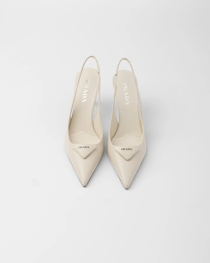 Saffiano patent leather slingback pumps - Image 3