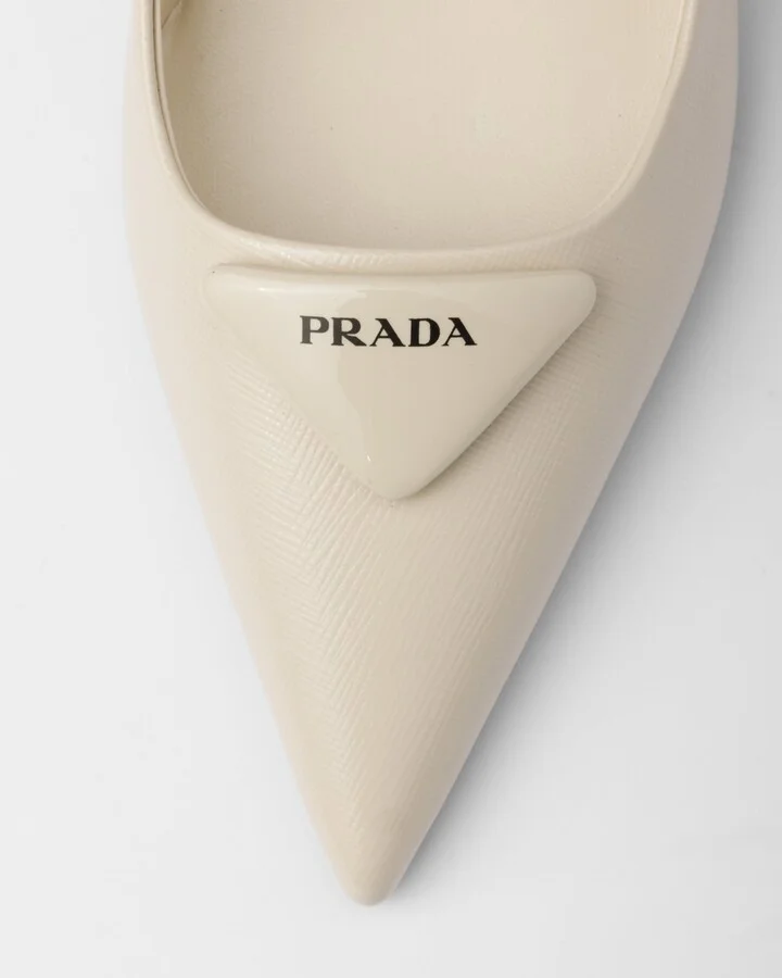 Saffiano patent leather slingback pumps - Image 6