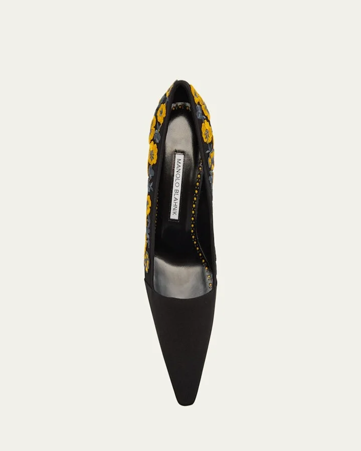 Safiye Floral Embroidered Silk Pumps - Image 3
