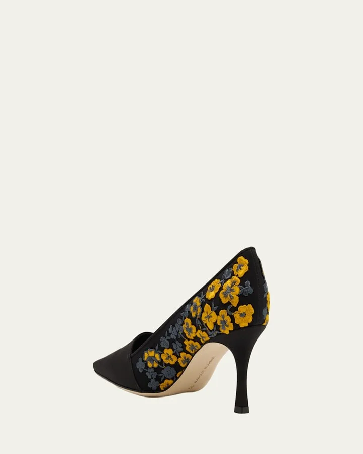 Safiye Floral Embroidered Silk Pumps - Image 4