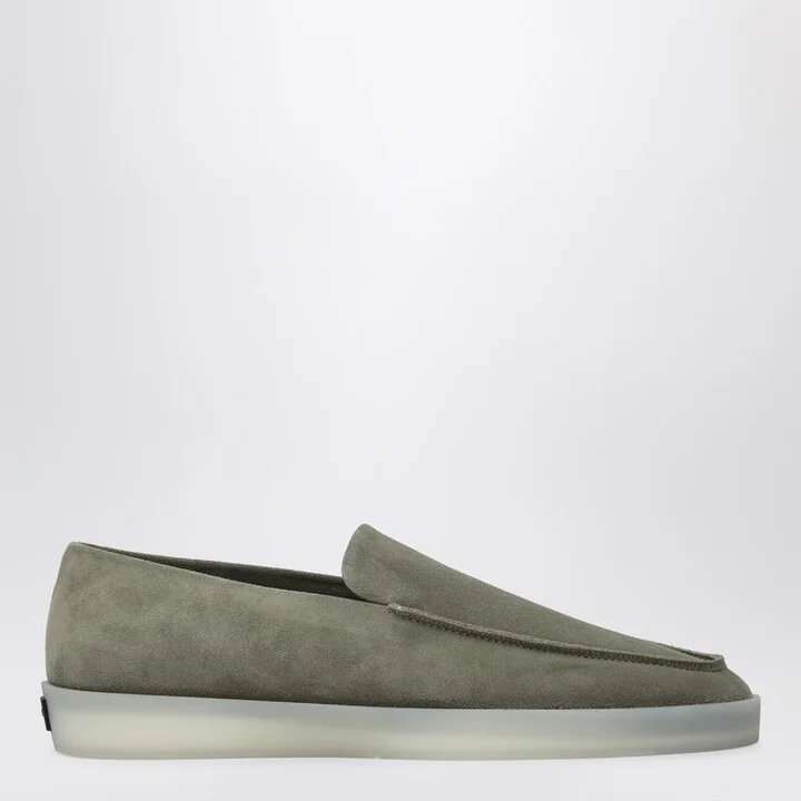 Sage colored suede loafer
