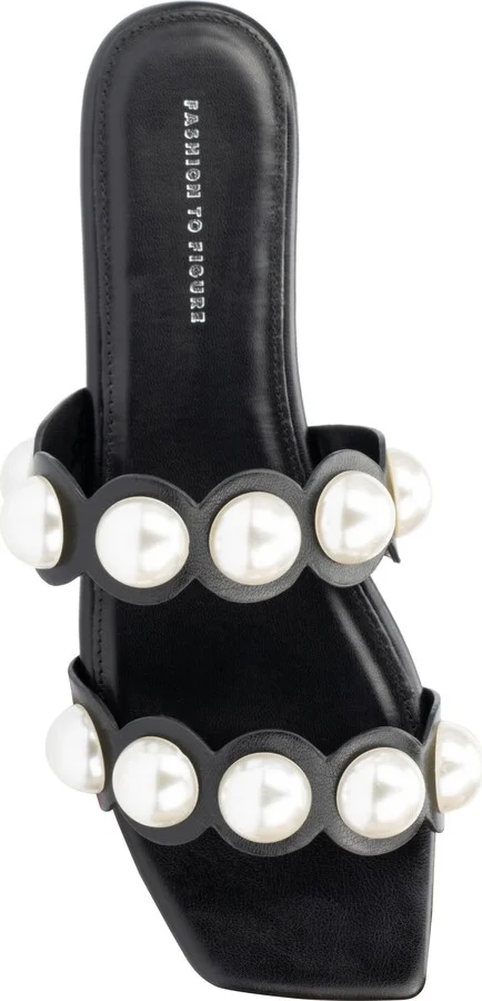 Sage Faux Pearl Studded Slide Sandal - Wide Width - Image 5