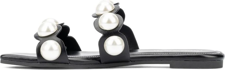 Sage Faux Pearl Studded Slide Sandal - Wide Width - Image 8