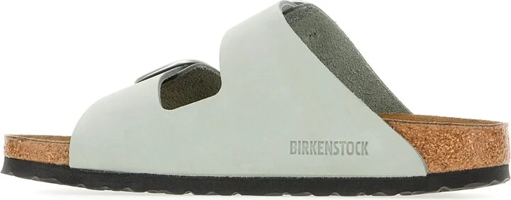 Sage Green Suede Arizona Big Buckle Sandals - Image 3
