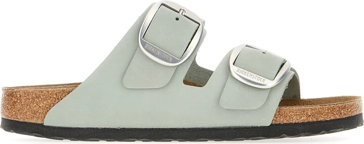 Sage Green Suede Arizona Big Buckle Sandals