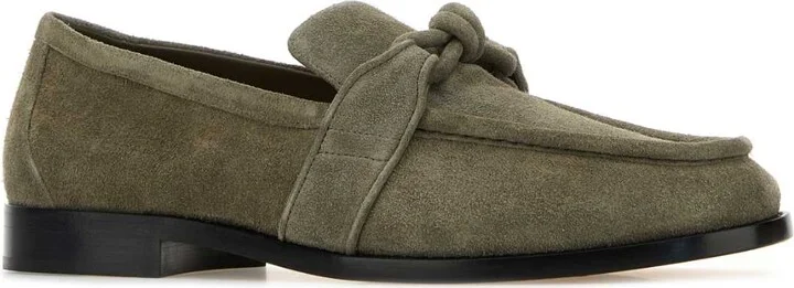 Sage Green Suede Astaire Loafers - Image 2