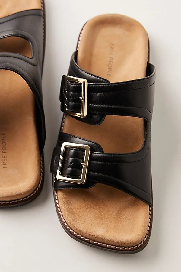 Sage Square Toe Footbed Slides - Image 3