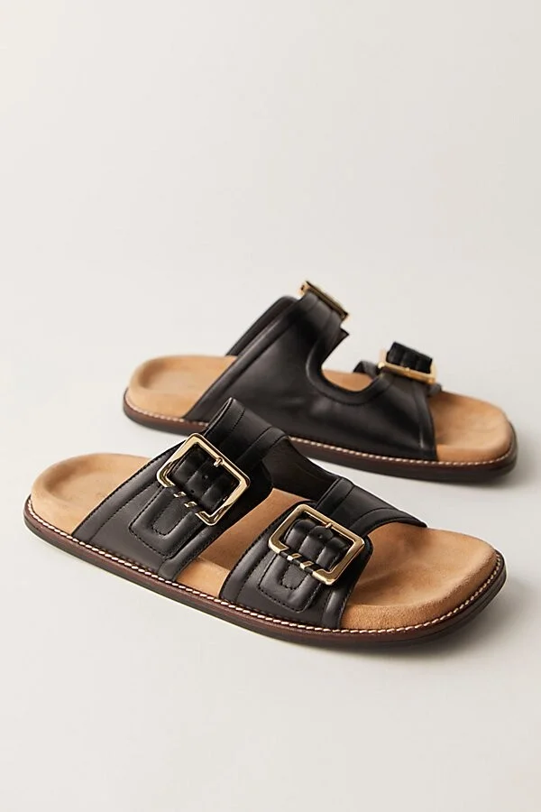 Sage Square Toe Footbed Slides - Image 4