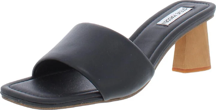 Saged Womens Leather Slip On Slide Sandals