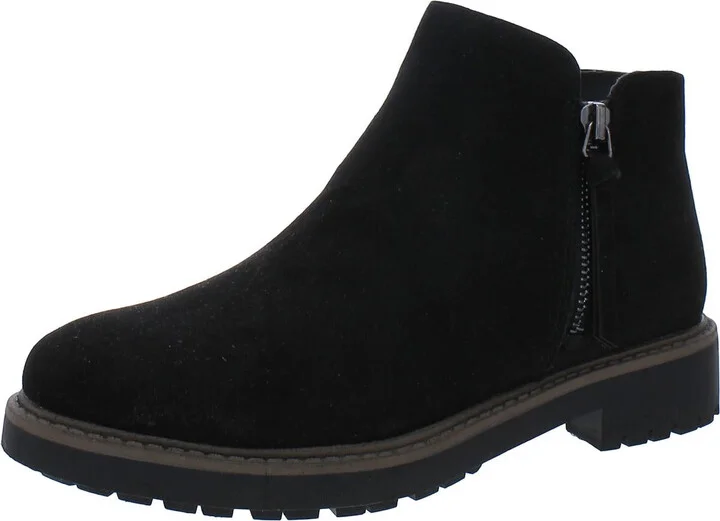 Saige Womens Faux Suede Side Zip Ankle Boots