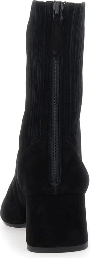 'saint Honore' Black Ankle Boots With Low Block Heel And Rear Zip Closure In Suede Woman - Image 4