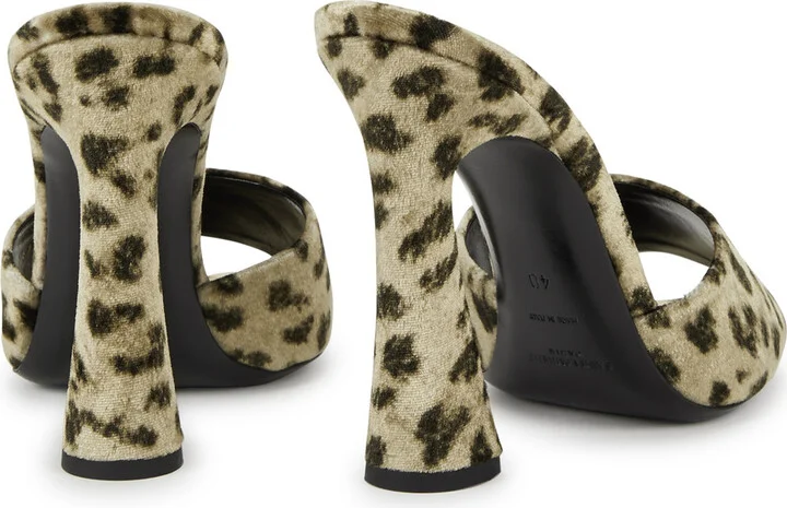 Saint Laurent 105 Leopard-print Velvet Mules - Image 3