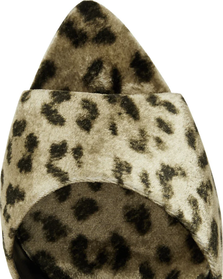 Saint Laurent 105 Leopard-print Velvet Mules - Image 4