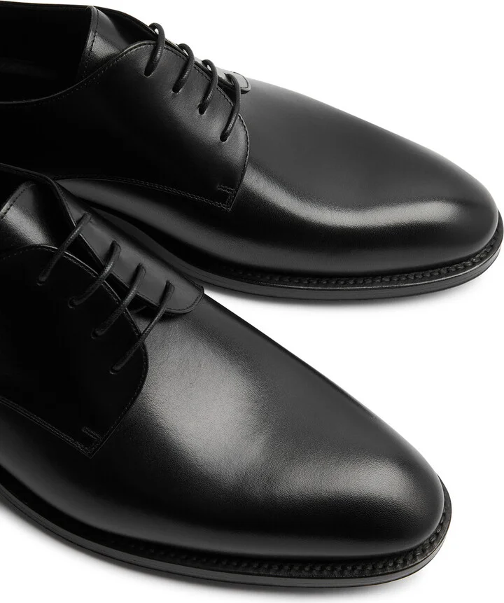 Saint Laurent Adrien Leather Derby Shoes - Image 3
