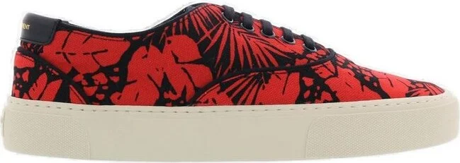 Saint Laurent All-Over Patterned Lace-Up Sneakers