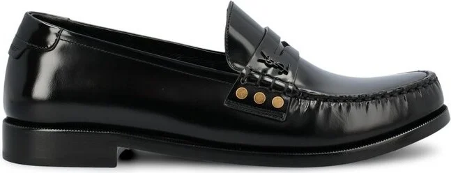 Saint Laurent Almond Toe Slip-On Loafers