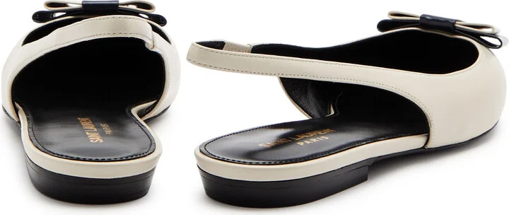 Saint Laurent Anais Leather Slingback Flats - Image 3
