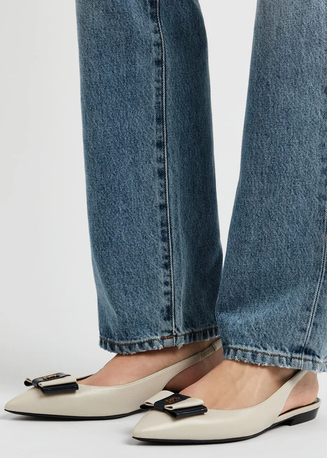 Saint Laurent Anais Leather Slingback Flats - Image 5