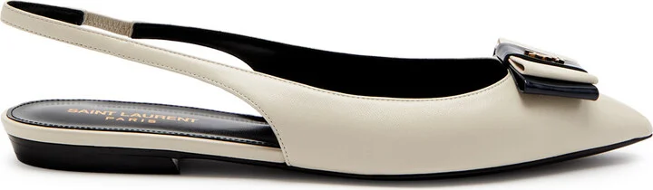 Saint Laurent Anais Leather Slingback Flats
