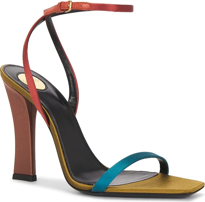 Saint Laurent Ankle Strap Sandal in Rust,Blue - Image 2