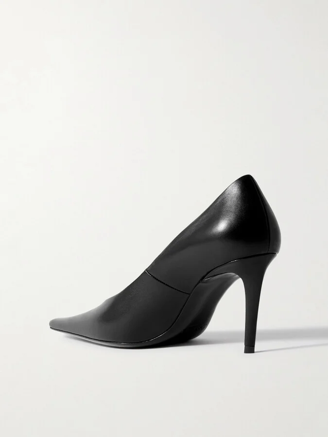 SAINT LAURENT - Anne Marie Leather Pumps - Black - Image 3