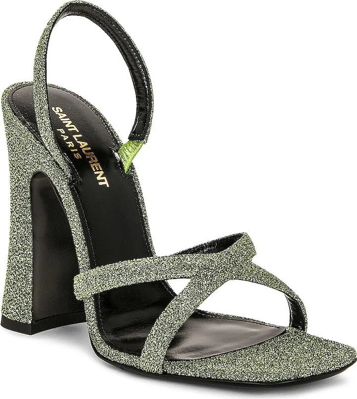 Saint Laurent Arancha 110 Heeled Sandals in Green - Image 2