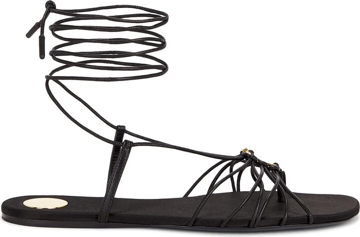 Saint Laurent Babylone Flat Sandal in Black