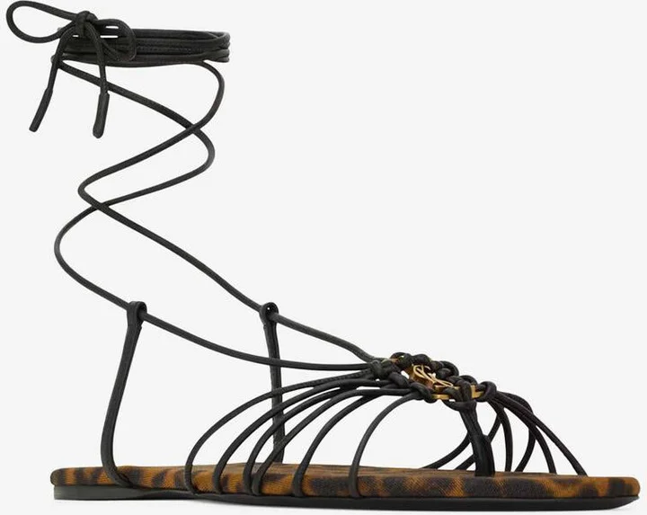 Saint Laurent Babylone Leather Sandals - Image 2