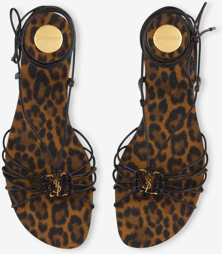 Saint Laurent Babylone Leather Sandals - Image 3