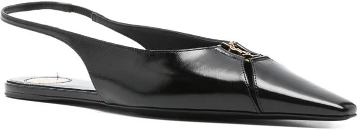 Saint Laurent Babylone Leather Slingback Ballets - Image 2