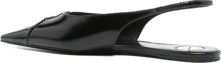 Saint Laurent Babylone Leather Slingback Ballets - Image 3