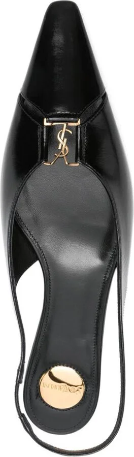 Saint Laurent Babylone Leather Slingback Ballets - Image 4