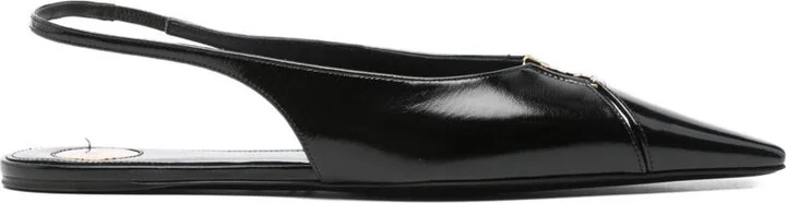 Saint Laurent Babylone Leather Slingback Ballets