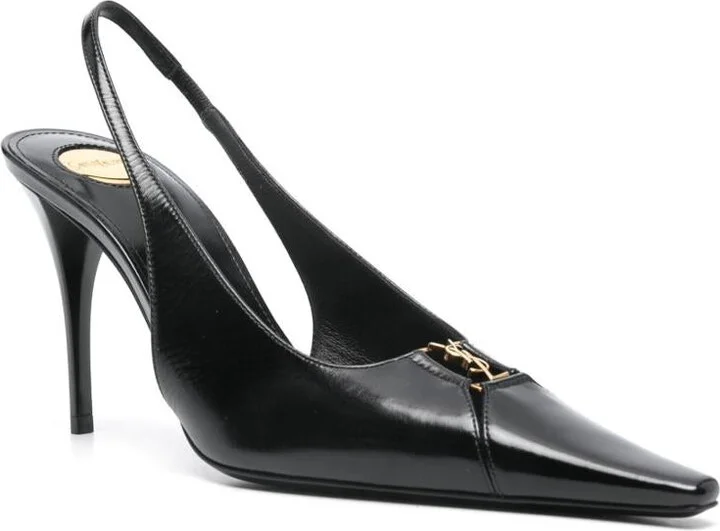 Saint Laurent Babylone Leather Slingback Pumps - Image 2